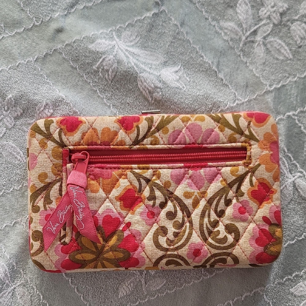 Vera Bradley Pink and Brown Quilted Wallet